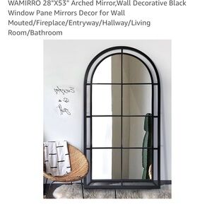 Black Arched Wall Mirror
